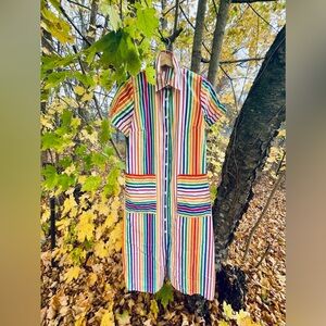 Christopher John Rogers Target Rainbow Colorful Striped Short Sleeve Dress Sz 8